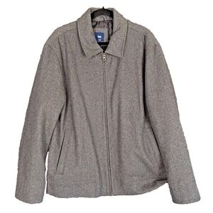 Gap Wool Blend Gray Men's Coat  XL Full Zip  Bomber Style 48" Chest‎